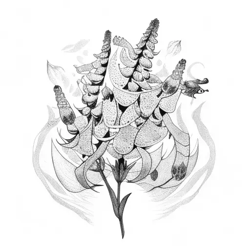 Foxglove and Lupin tattoo design idea