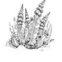 Foxgloves and Lupins tattoo design idea