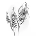 Foxgloves and Lupins tattoo design idea