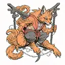 Kurama with naruto on swing tattoo design idea