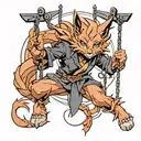 Kurama with naruto on swing tattoo design idea