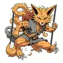 Kurama with naruto on swing tattoo design idea