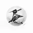 the mockingbird & the crow by hardy tattoo design idea