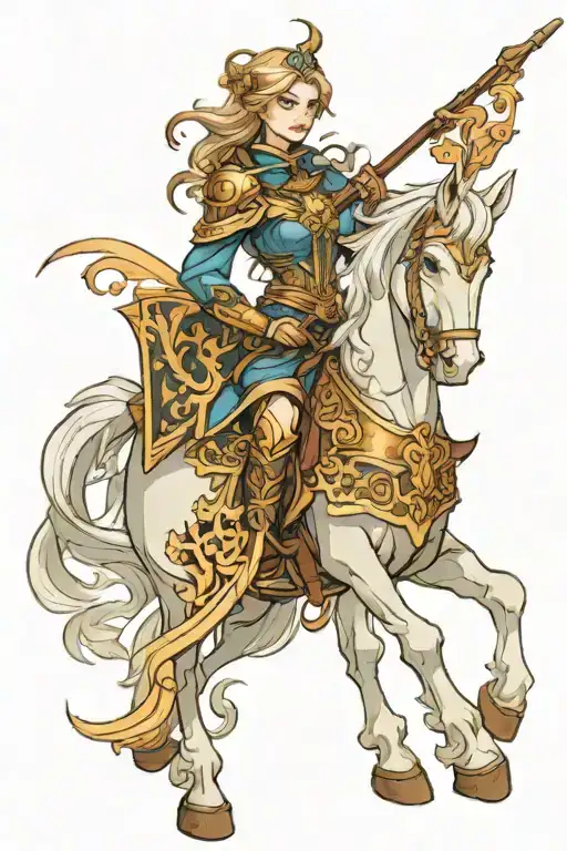 female paladin tattoo design idea