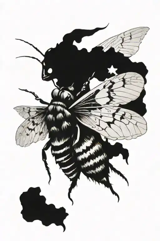cosmic deaths head moth emerging sci fi culture tattoo design idea