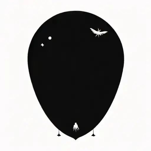 A delicate geometric Cosmic Scene With Planets, stars, and nebulae and one  deaths head moth emerging  tattoo design idea
