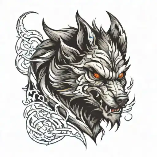 werewolf tattoo design idea