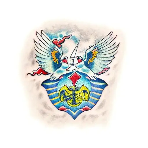 Cuervo y colibrí  tattoo design idea