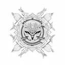 A design featuring the lyrics of a Suicideboys song intertwined with intricate dotwork patterns tattoo design idea