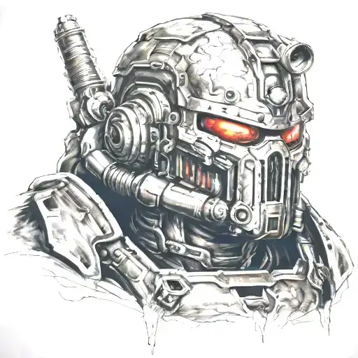 doom space marine terminator tattoo design idea