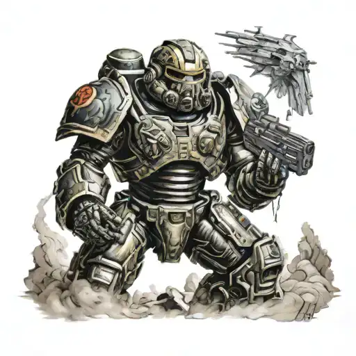doom space marine terminator tattoo design idea