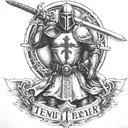 knight templar with a sword tattoo design idea