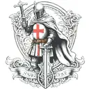 knight templar with a sword tattoo design idea