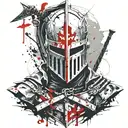knight templar with a sword tattoo design idea