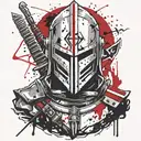 knight templar with a sword tattoo design idea