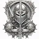 knight templar with a sword tattoo design idea