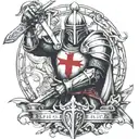 knight templar with a sword tattoo design idea