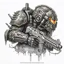 doom space marine terminator tattoo design idea