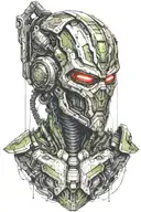 Doom slayer cyberpunk tattoo design idea