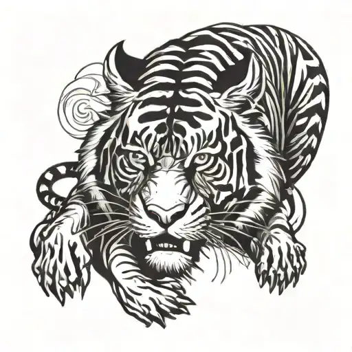 Chinese Tiger Zodiac Sign tattoo design idea