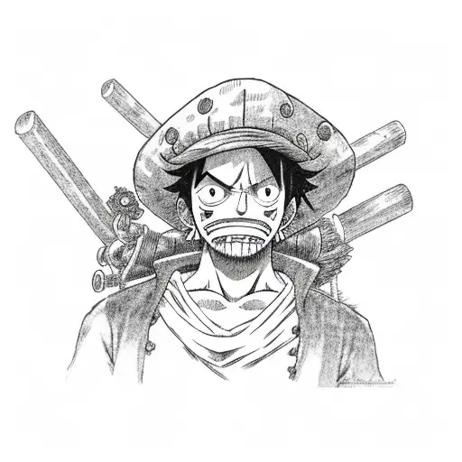 strawhat luffy tattoo design idea