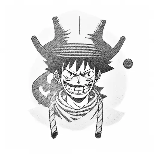 strawhat luffy tattoo design idea