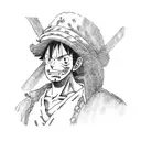 strawhat luffy tattoo design idea