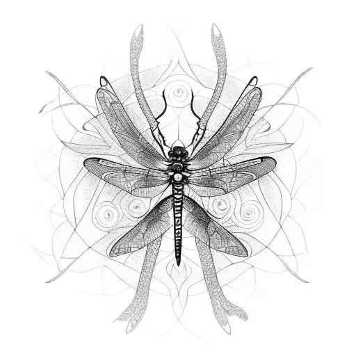 multiple flowers dragonflies face mental health tattoo design idea