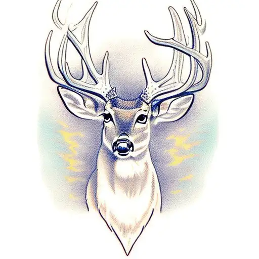 whitetail deer tattoo design idea