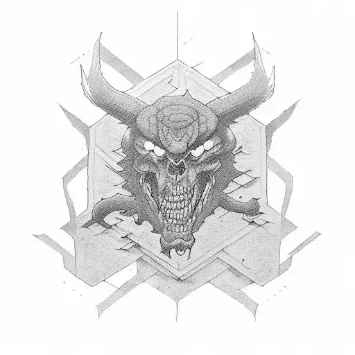 Combine elements of Crossfit and Jujutsu Kaisen in a tattoo design tattoo design idea