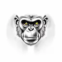 Mafia Chimpanzee with a suit on holding a tommy gun  tattoo design idea