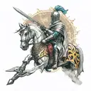 Templar knight with a sword tattoo design idea