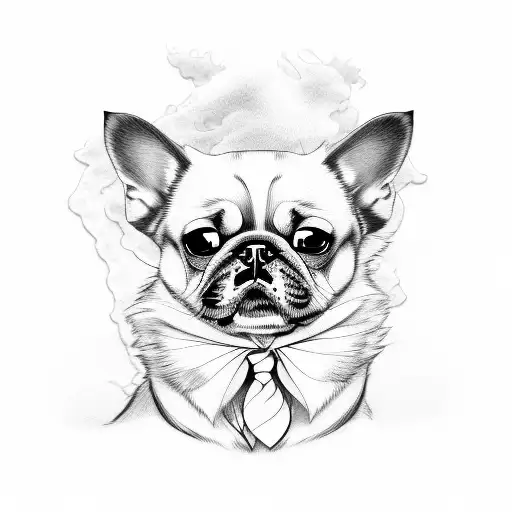 Artistic representation of a dog in anime style tattoo design idea
