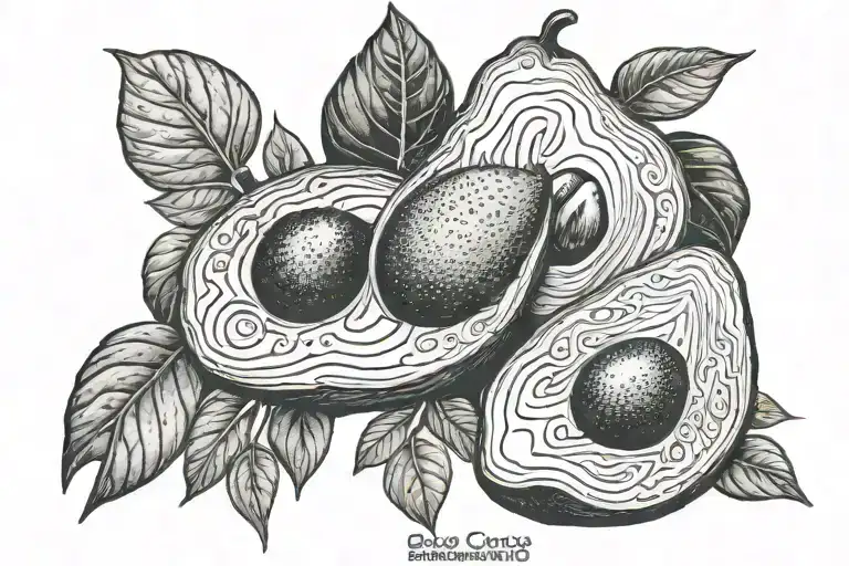 avocado tattoo design idea