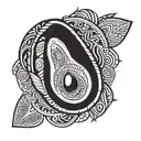 avocado tattoo design idea