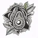 avocado tattoo design idea