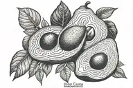 avocado tattoo design idea