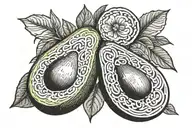 avocado tattoo design idea