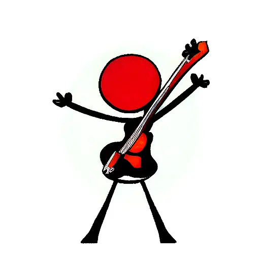 stickman enjoying music tattoo design idea