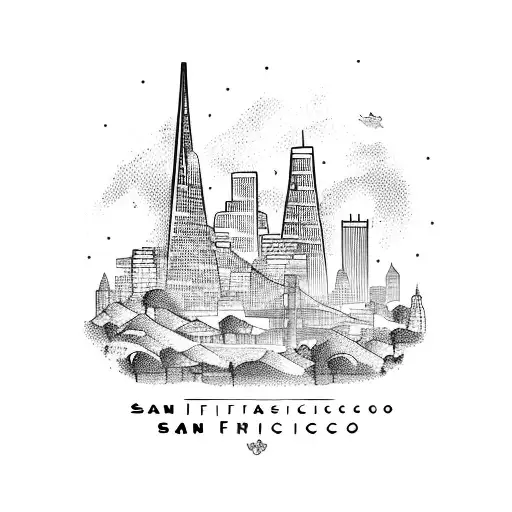 San Francisco city skyline tattoo design idea