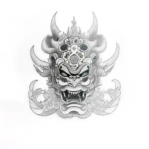 Hannya mask tattoo design idea