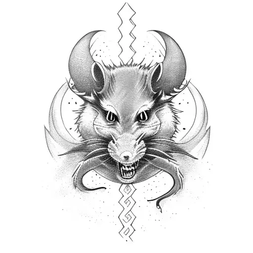 Premium AI Image  Sketch for a tattoo rat ball or rat king