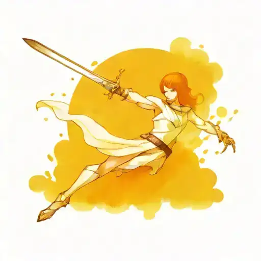 samuria holding a sword ready to strike tattoo design idea