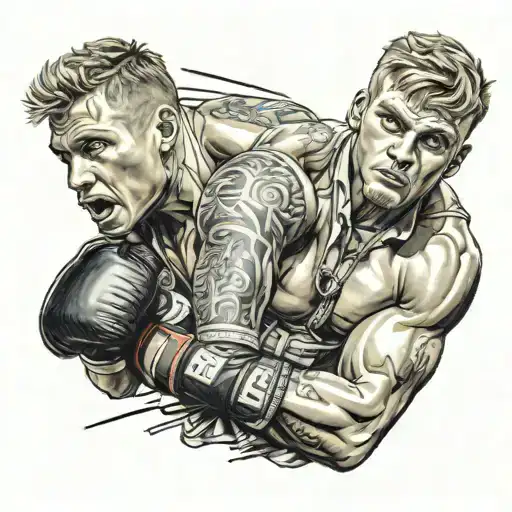 Mr.Beast boxing Jake Paul  tattoo design idea