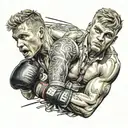 Mr.Beast boxing Jake Paul  tattoo design idea