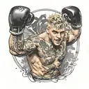 Mr.Beast boxing Jake Paul  tattoo design idea