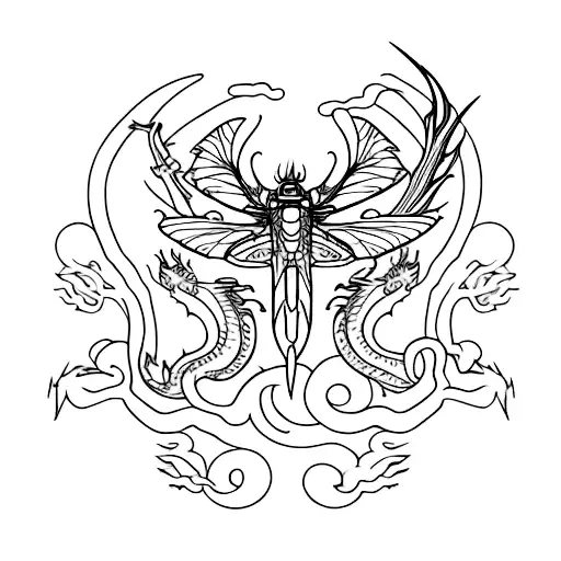 Dragon-fly tattoo design idea