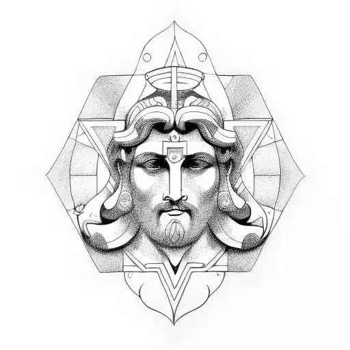 god janus tattoo design idea