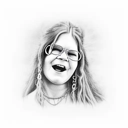 Janis Joplin singing  tattoo design idea