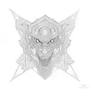 Intricate geometric patterns intertwined with samurai armor tattoo design idea